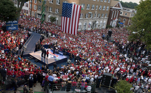 Media rally - aerial view